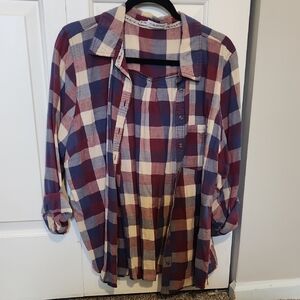 Plaid Button-Up Shirt